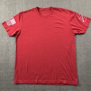 Grunt Style Shirt Adult Extra Large Red Short Sleeve USA Patriot Casual Men's